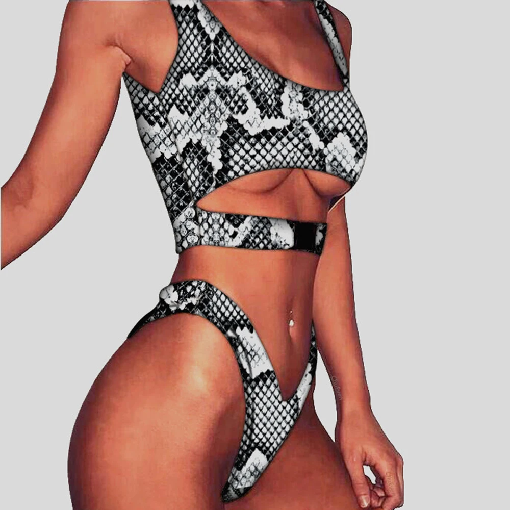 Женский купальник бикини с леопардовым принтом застежкой maillot de bian новинка 2019| |