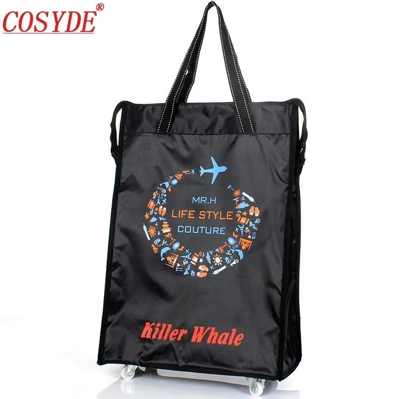 

Cosyde Women Men Travel Bag Collapsible Ladies Shopping Bag Grocery Puller Trolley Bag Wheel Bag Portable Storage Shopping Cart