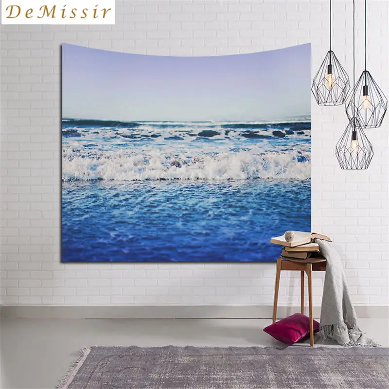 DeMissir яркие море Rolling Waves Beach PatternTapestry декоративные МАНДАЛА ГОБЕЛЕН 130 см x 153 см 229x153 см Boho настенный Ковер