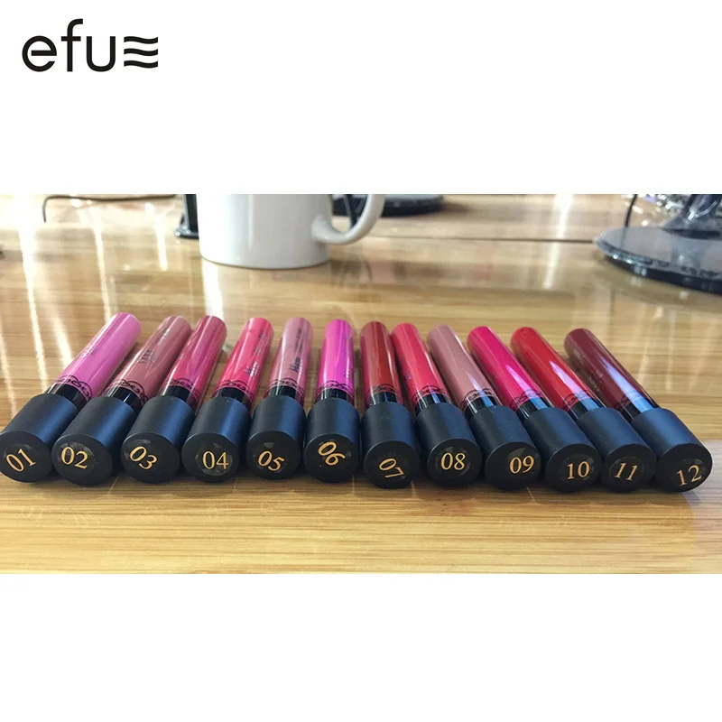 Потрясающий водонепроницаемый блеск для губ, 12 цветов, стойкая Матовая жидкая губная помада, 6,6 г, бренд макияжа EFU#21010