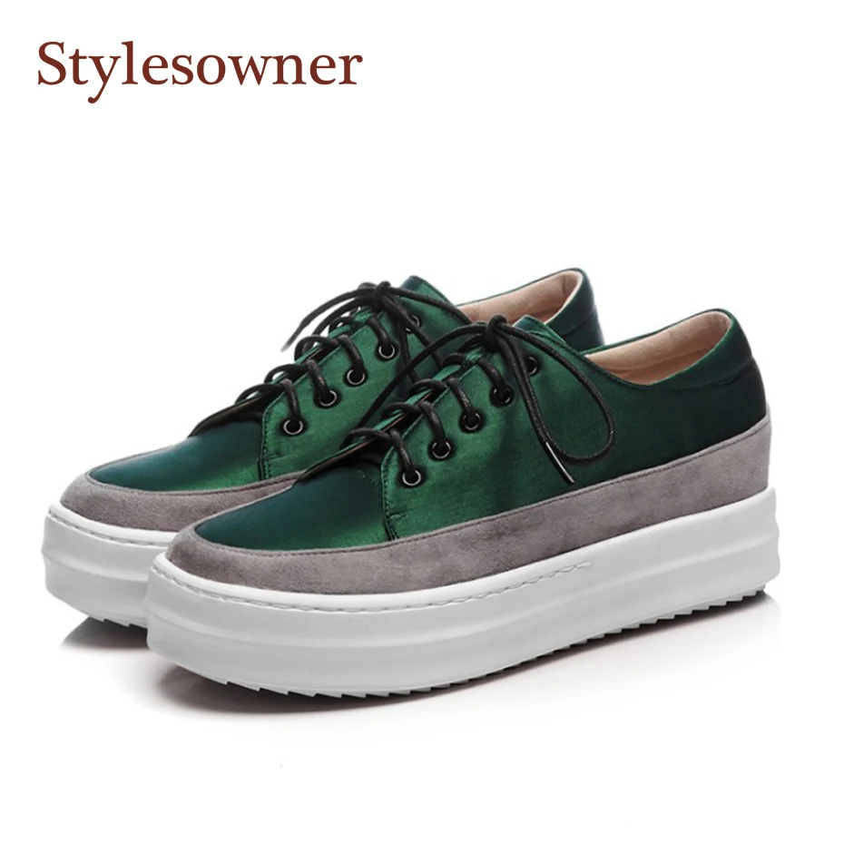 Aliexpress.com : Buy Stylesowner Dark Green Women Platform Shoe Lace Up ...