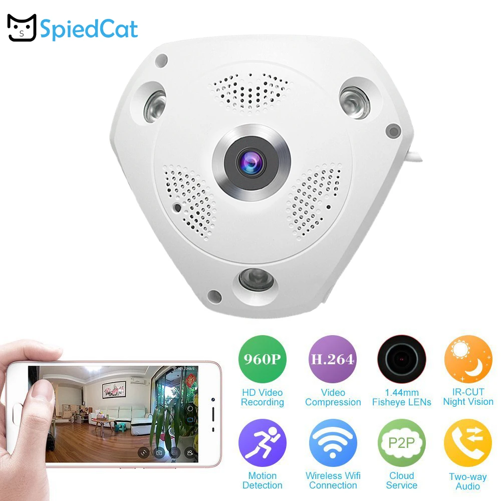 360 градусов 960P HD Wifi IP мини камера маленькая для помещений P2P микро DV DVR датчик