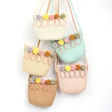 Сумки для девочек детские соломенные сумки на плечо кружевные цветочные сумки-мессенджеры для девочек детская пляжная сумка через плечо