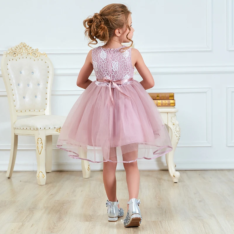 Платья для девочек с цветочным кружевом, детская одежда с юбкой-пачкой, Детские вечерние платья для девочек, коллекция года одежда для маленьких девочек От 2 до 6 лет, Vestidos