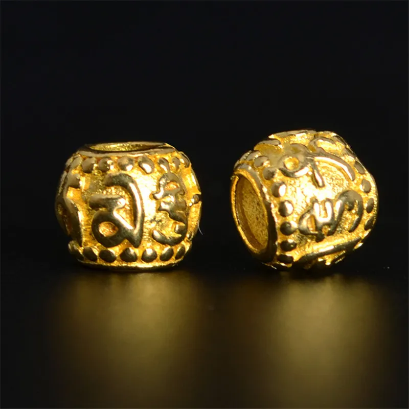 

SEA MEW 10 PCS 7.5mm*6mm 9mm*8mm Metal Raw Brass Barrel Beads Spacer Bead Loose Bead For Jewelry Making