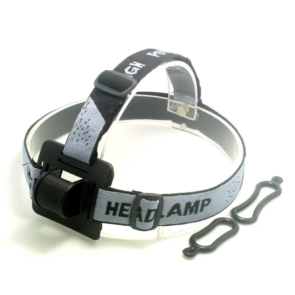 

Portable Adjustable Gray Head Strap Mount Headband For LED Headlight Headlamp Flashlight Torch Lamp Light With 2 O-Ring