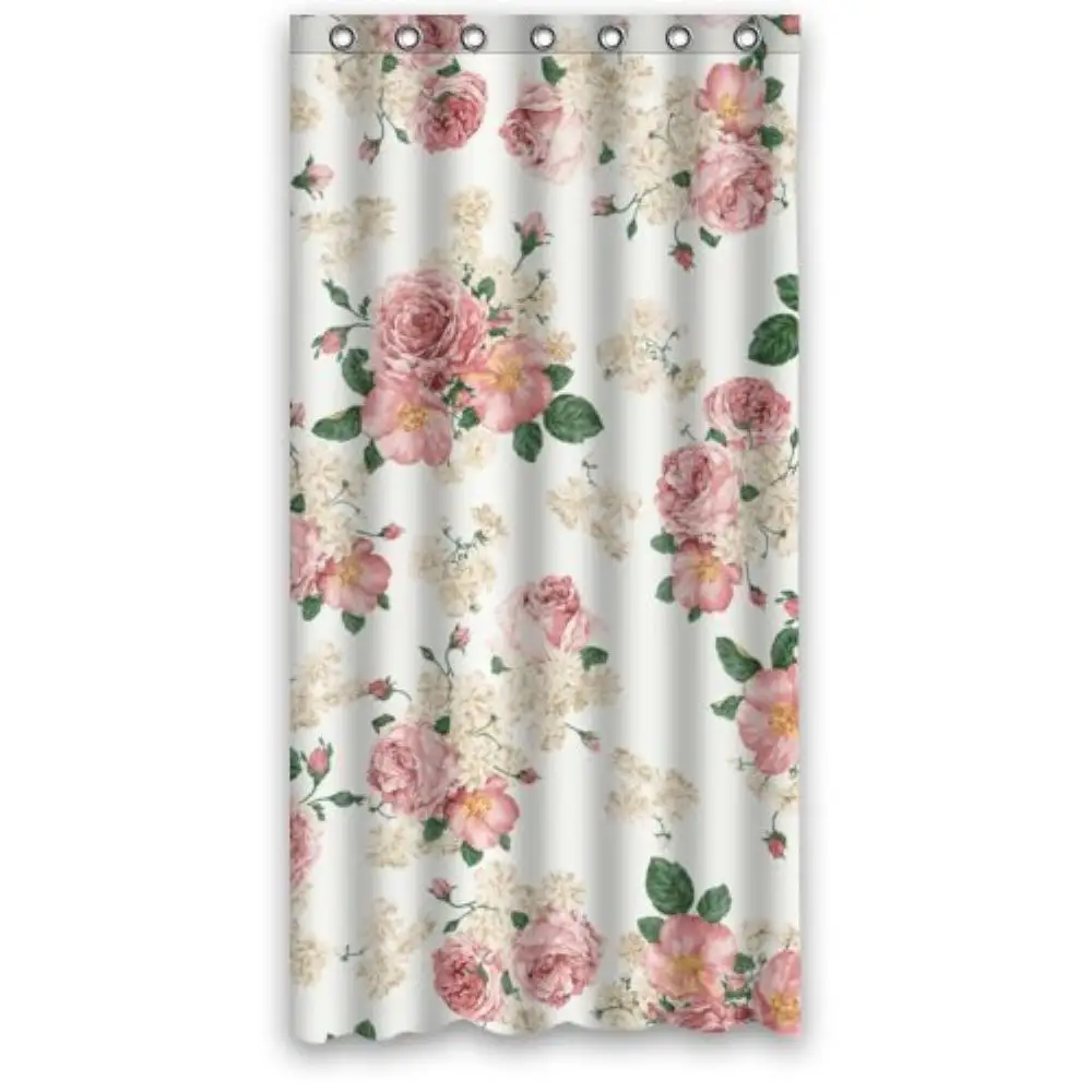Vintage Design New Style Romantic Rose Flower Polyester Bathroom Custom