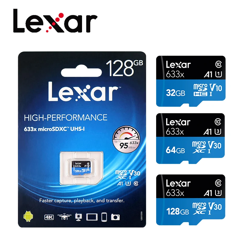 Lexar micro sd card 32gb class 10 memory card 16gb 64gb tarjeta micro sd 128gb tf card lexar carte sd flash card free adapter