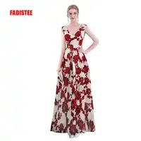 FADISTEE New arrival elegant party dress evening dresses Vestido de Festa long style dress prom lace flowers V-neck dress
