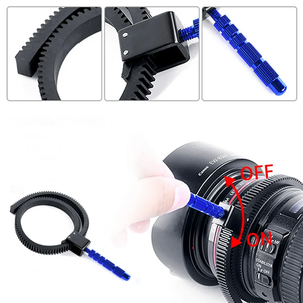 

Camera Accessories Adjustable Rubber Follow Focus Gear Ring Belt with Aluminum Alloy Grip for DSLR Camcorder Camera
