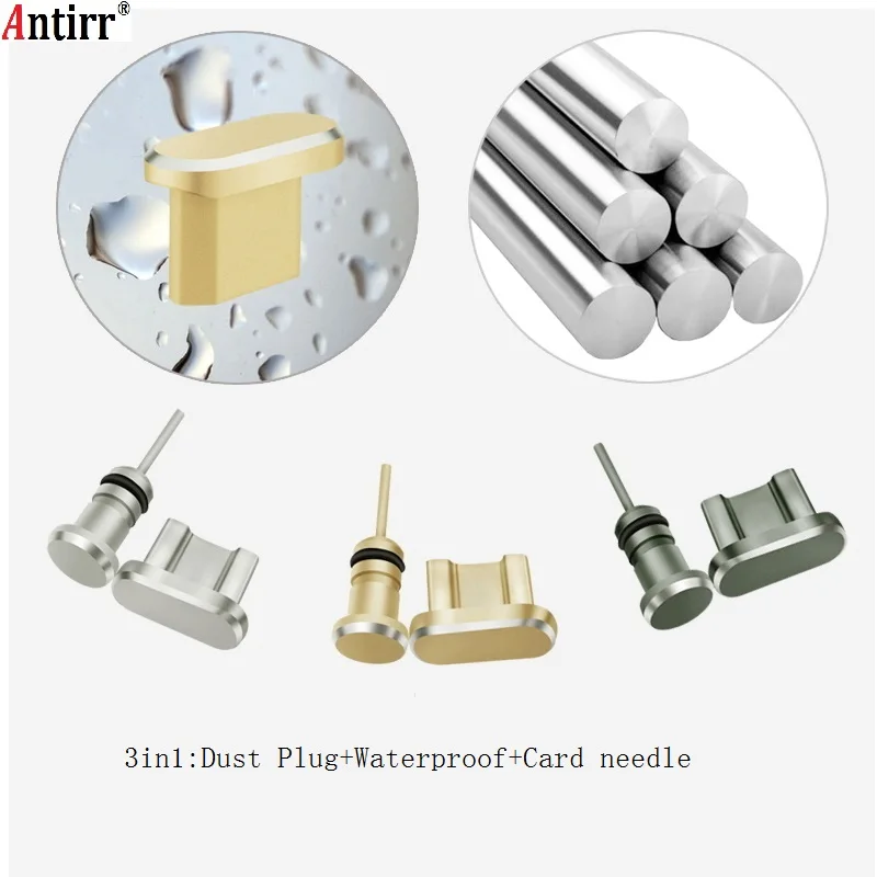 

3 in 1 Metal Alloy Earphone Jack Anti Dust Plug Ear Earphone for Android Samsung Xiaomi Telephone USB Plugs Headphone Plug
