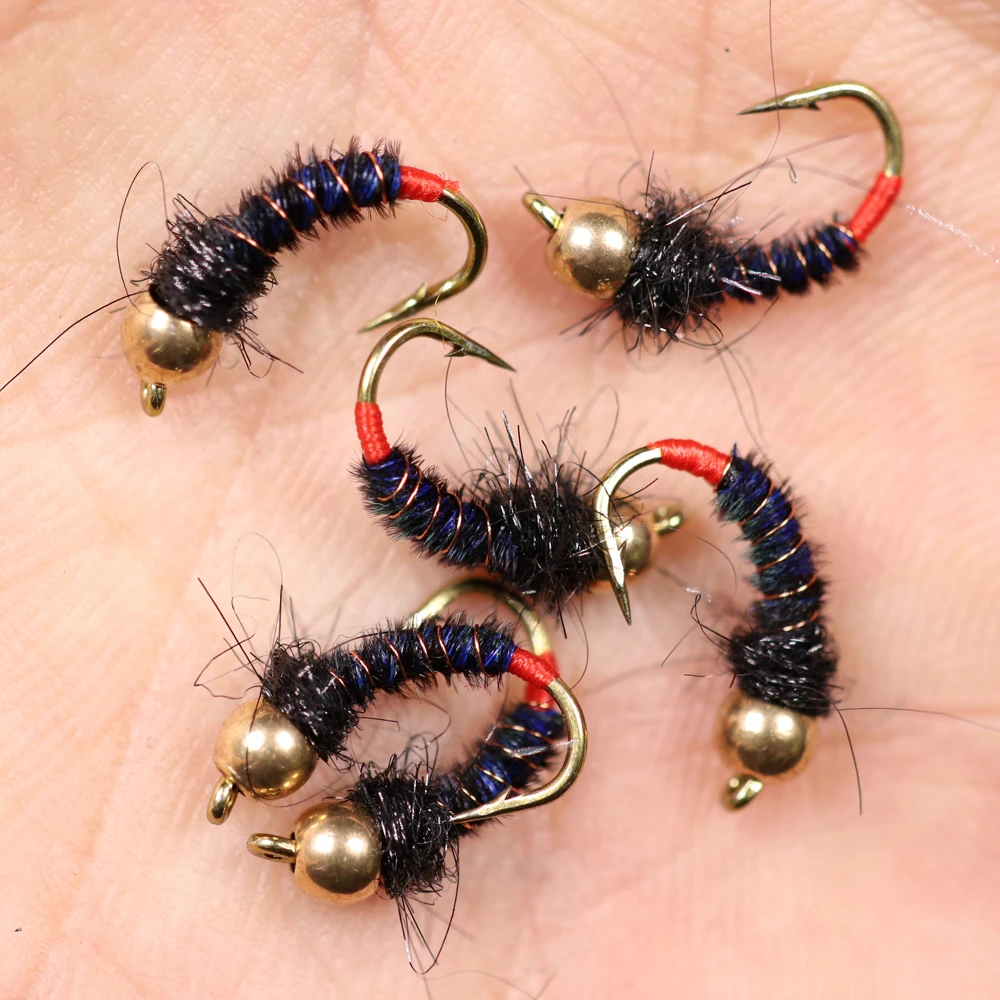 Bimoo 6 шт. #12 Bluegill Crappie Panfish Perch Радужная Форель Caddis металлические латунные бусины с