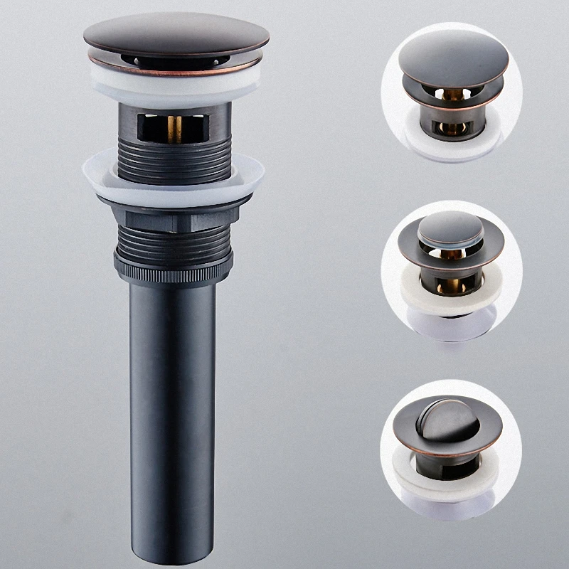 Us 5 0 Impeu Bathroom Lavatory Vanity Vessel Sink Drain Black Pop Up Stopper Flip Top Flexible Pipe Designer Collection In Drains