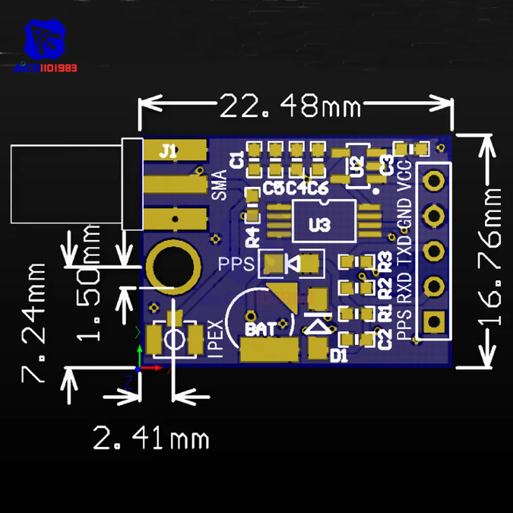 Модуль GPS с двойной антенной SMA/IPEX для Arduino модуль местоположения со спутниковой