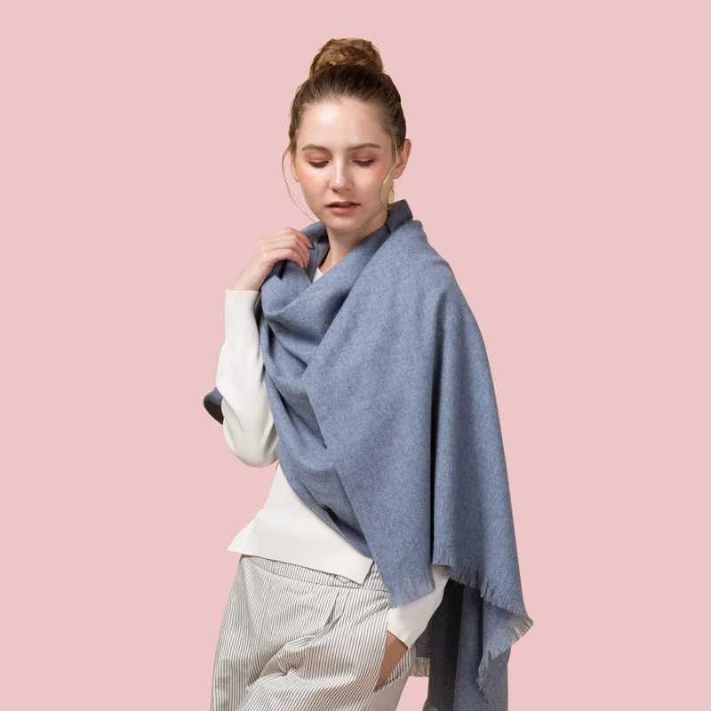 

Luxury Women Warm Cashmere Pashmina Large Size Stole Winter Wool Scarf for Female Solid color Wrap NEW [2134]