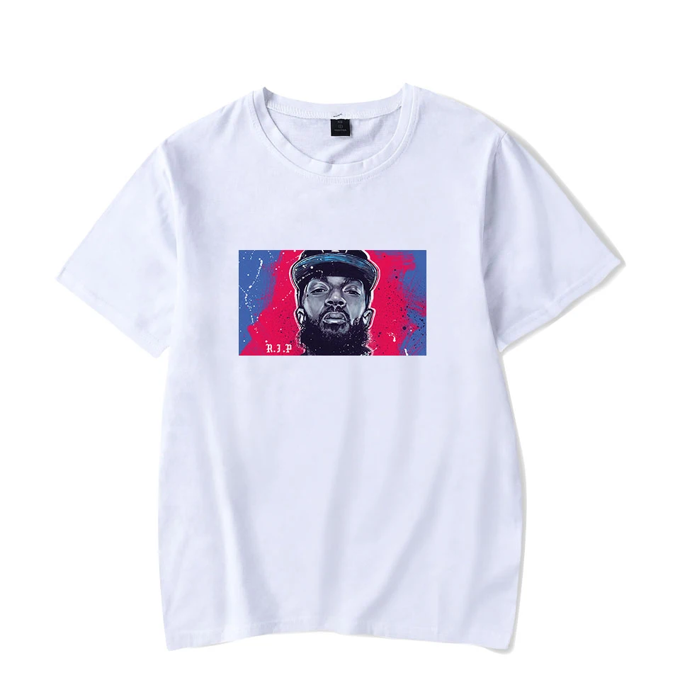 

Nipsey Hussle Print Men T shirt Harajuku Streetwear Leisure Short Sleeve Summer Cotton Tshirt Off White O-neck Wild Streetwear