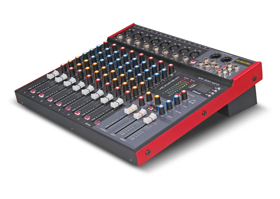 G-MARK MK800 Professional Mixer Audio Music Studio Console Stage Microphone Mixing DJ Party Church 48V Phantom Power