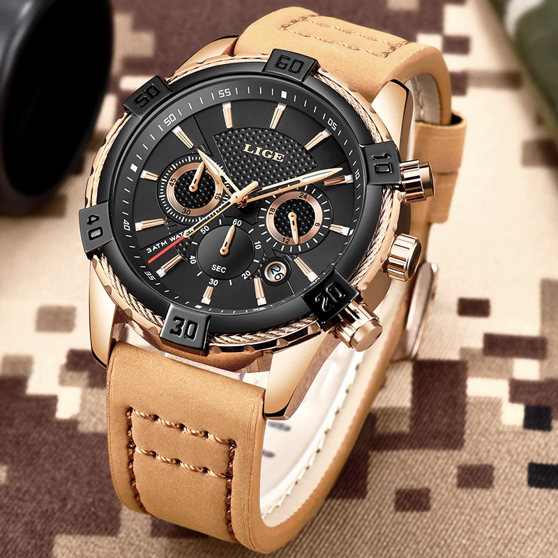 

Watch men LIGE top brand fashion sports waterproof quartz wristwatch military casual stainless steel men watch Relogio Masculino
