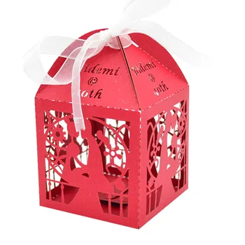 

Chinese redpaper favor box high quality laser cut wedding gift boxes