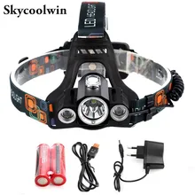 Светодиодный налобный фонарь 4 режима Перезаряжаемые ультра яркие красные/зеленые/T6+ 2R5 Водонепроницаемый фара кемпинговый Фонарь велосипедный фонарь с 2*18650 батареи