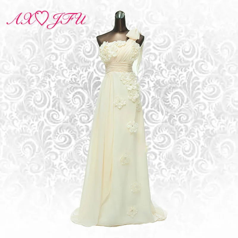 

AXJFU Best Seconds Kill Limited Natural Floor-length evening Dress Romantic flower evening dress Greek Style Senior Elegant