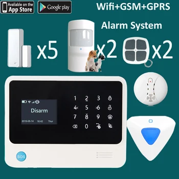 

French Spanish Dutch Russian Swedish gsm wifi sensors&alarm system for home G90B PLUS