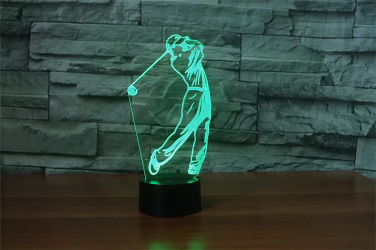 3D Гольф Ночные светильники Украшение Дома USB светодиодные фонари Цвет-изменение атмосфера 3D настольная лампа