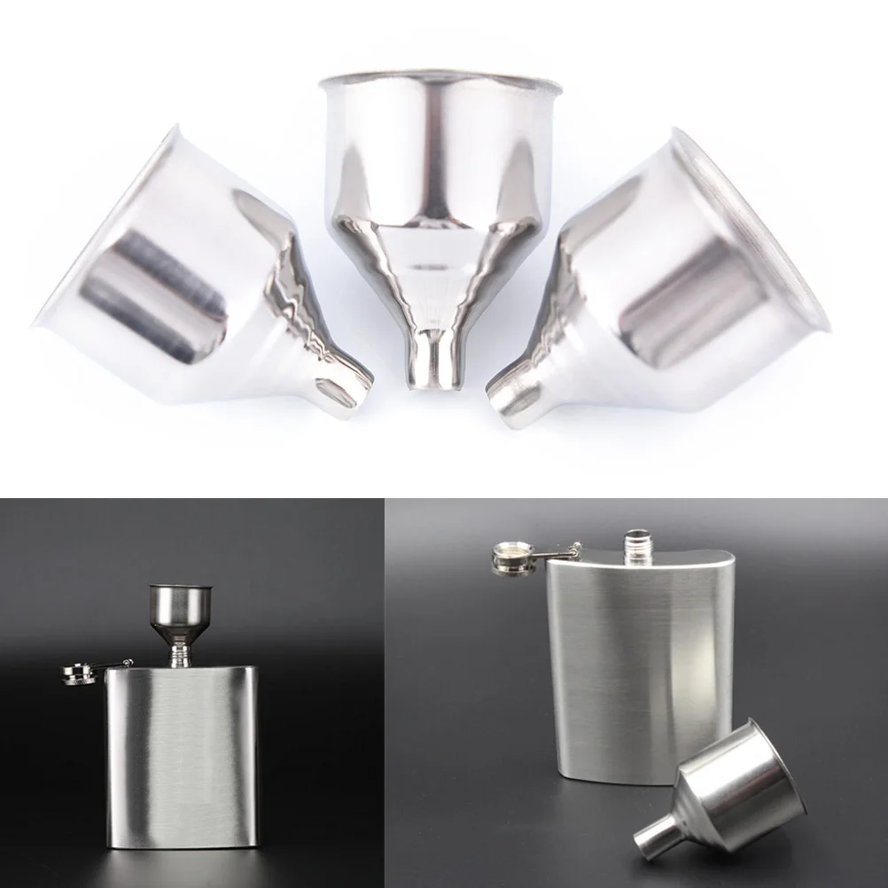

1pc Stainless Steel Funnel Kitchen Tool Oil Funnel For All Hip Flasks Laboratory Tools