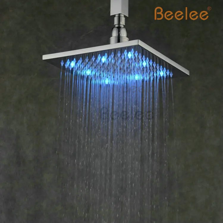 価格 Beelee HB08F 8 インチ真鍮水力発電主導シャワーヘッド 3 色温度コントロールチェンジ雨バス降雨シャワーヘッド、クローム