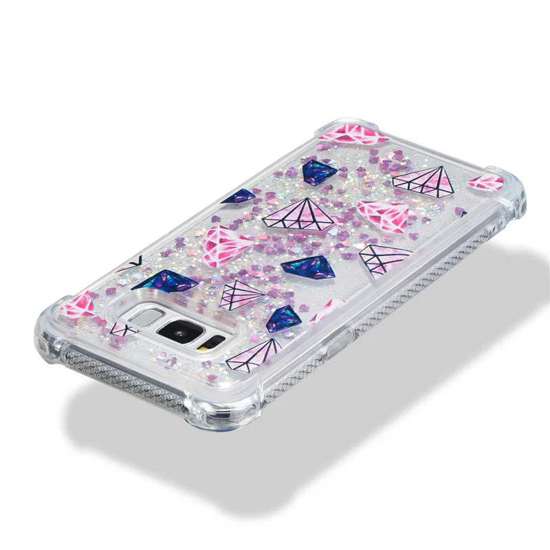 Liquid Case for Samsung Galaxy A6 A8 Plus 2018 S8 S9 Plus S6 S7 Edge Note8 Note9 S5 S6edge Glitter Love Silicone PC Full Cover (28)