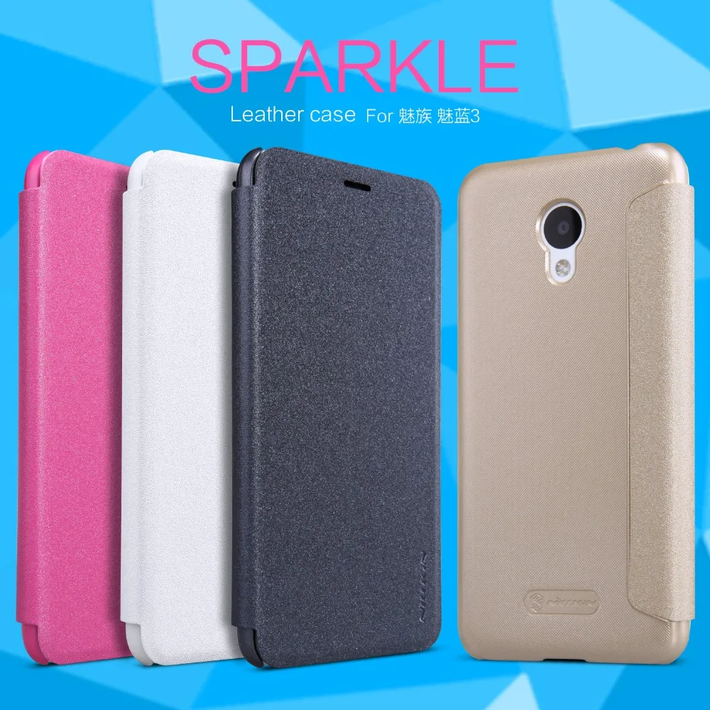 

Case For Meizu M3 mini note Original NILLKIN Sparkle Leather Case Cover For Meizu M3 mini note Flip Cover Case + Retail Package