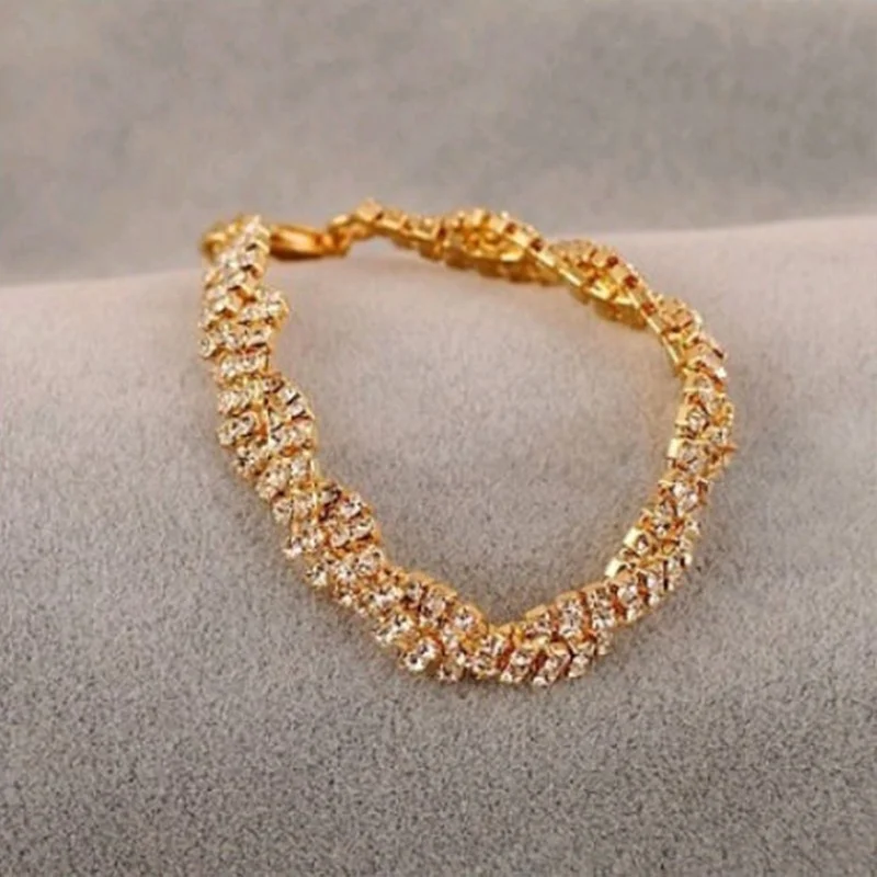 1 шт модные женские прозрачные Кристальные браслеты-цепочки, очаровательные свадебные вечерние ювелирные изделия, Новинка