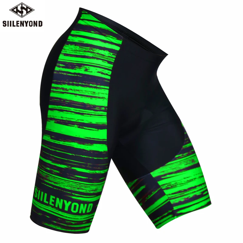 Flour Green Shorts Siilenyond Pro мужские велосипедные шорты Coolmax шорты для велосипедистов MTB летние гоночные дорожные велосипедные шорты с 3D гелевой подкладкой - Цвет: Flour Green Shorts