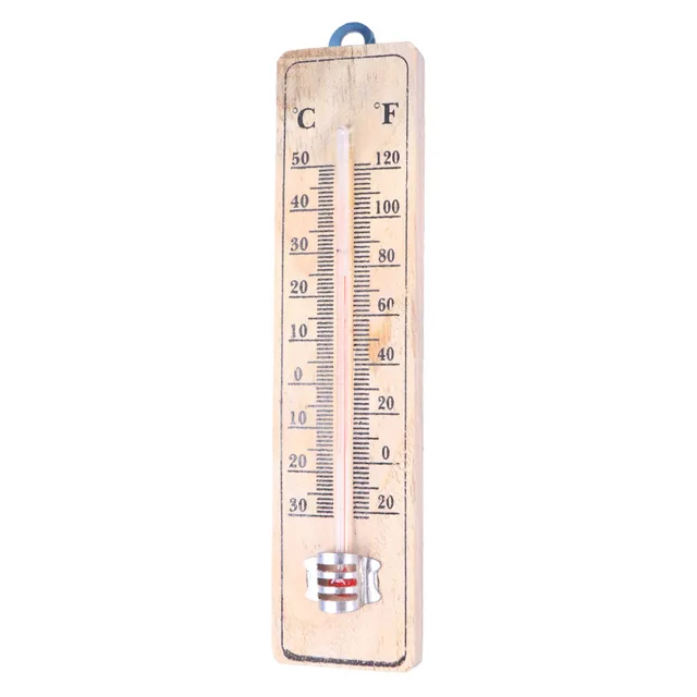 Wood Grain Hanging Vertical Indoor Thermometer Temperature Meter