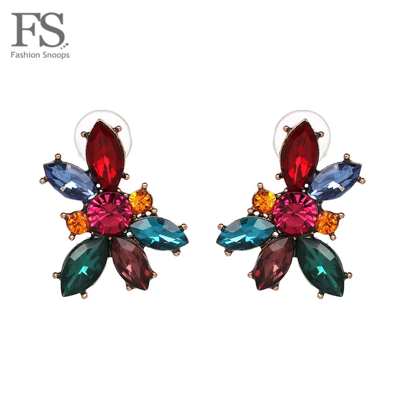 FASHIONSNOOPS новые эффектные Макси очаровательные блестящие серьги гвоздики модные