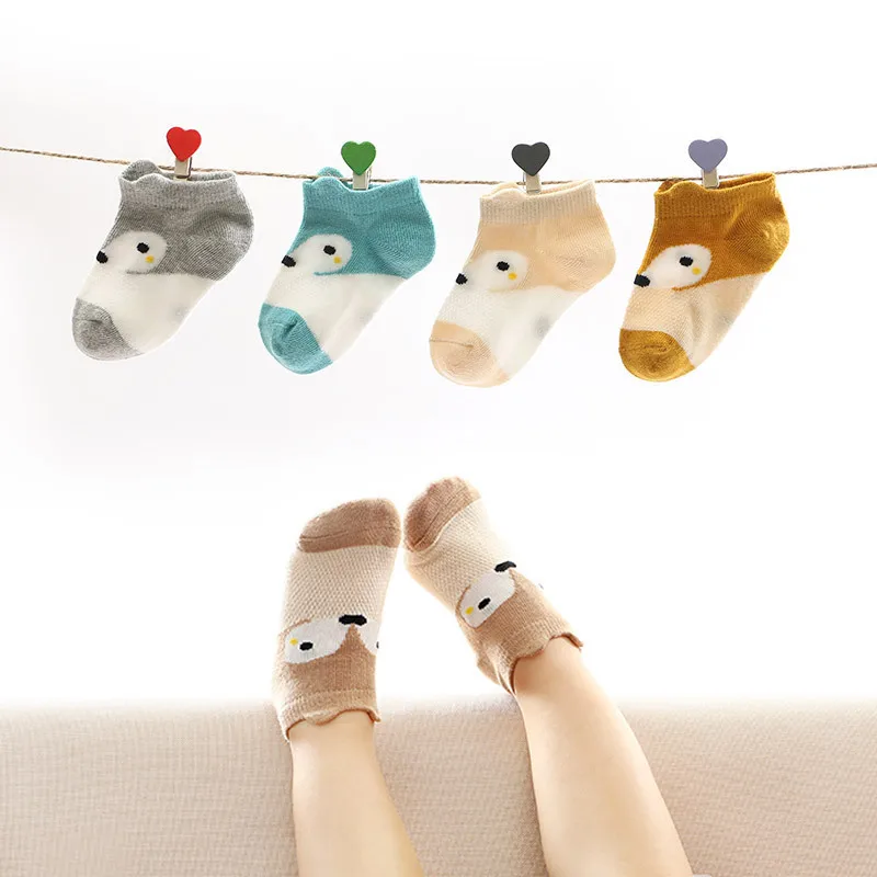 

5 Pair/lot New Full Thin Cotton Mesh Cartoon Children Socks Cute Cartoon Pattern Ventilation Kids Sock for 3-12 Year Socks