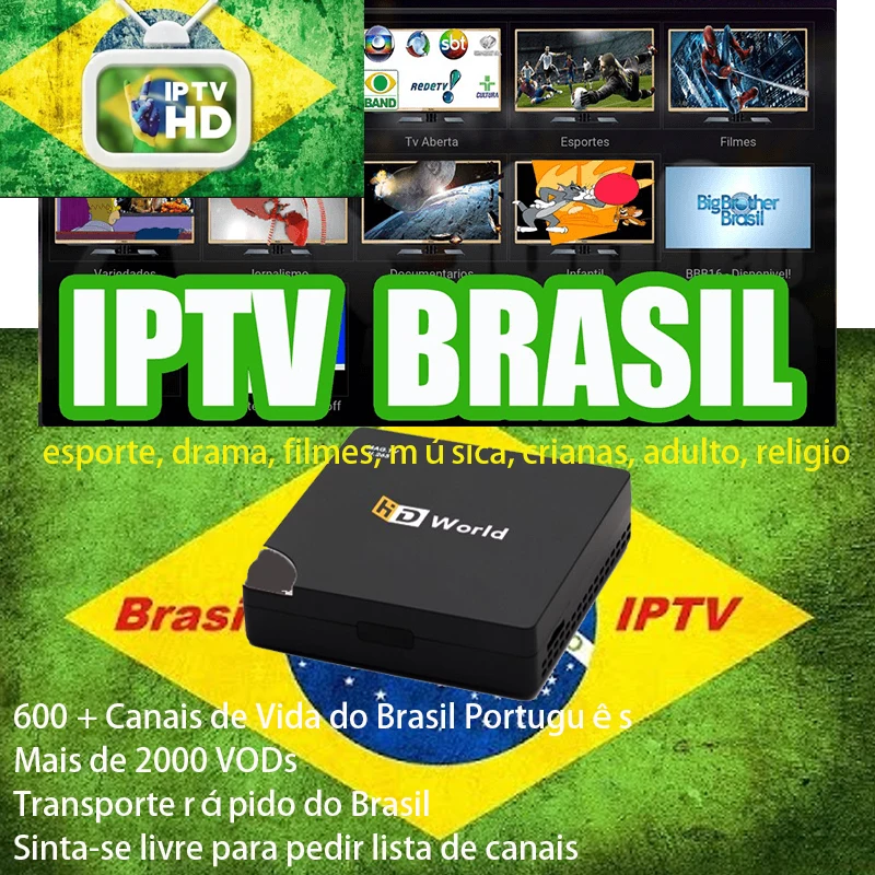 Ip ТВ brzsil Android ТВ коробка ip ТВ Бразилии костюмы для латиноамериканских танцев MAG IPTV Set-top Box 600+ португальском и Бразилия Спортивные Дети Музыка драма ТВ коробка