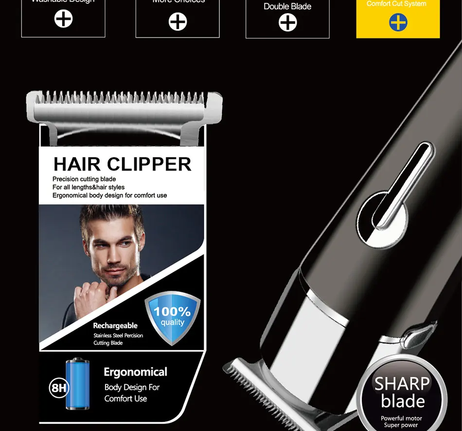 DSP 5 в 1 перезаряжаемый триммер для волос, титановая машинка для стрижки волос, электробритва, триммер для бороды, инструменты для стрижки, станок для бритья для мужчин
