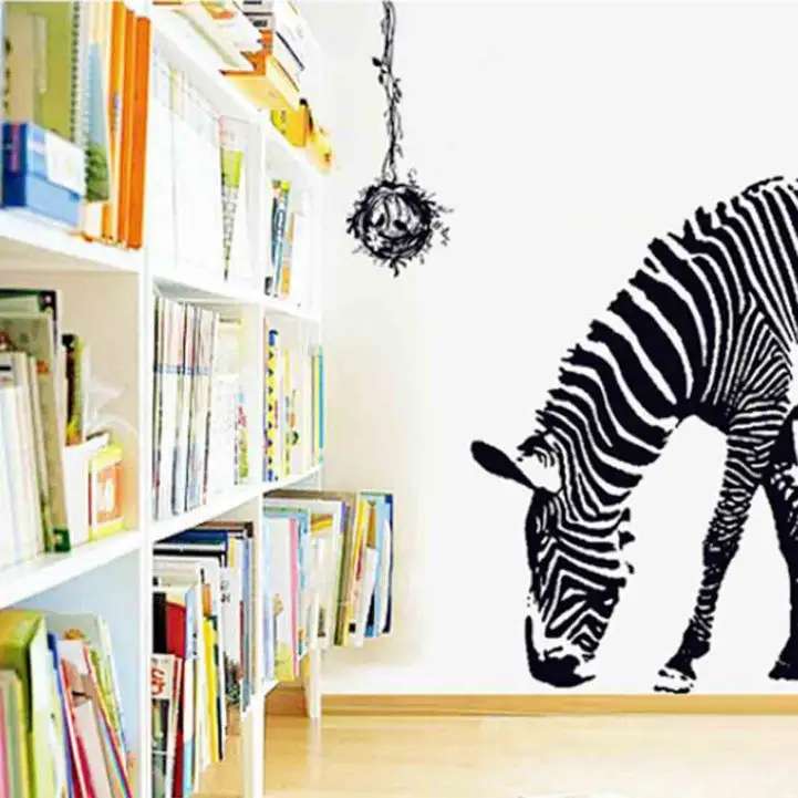 Free Shipping100*95cm Large PVC Wall Decals Black Zebra /3D Removable