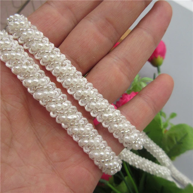 Apparel Decorative Beaded Trim  Clothing Pearl Embroidery Lace - New 10mm  Width - Aliexpress