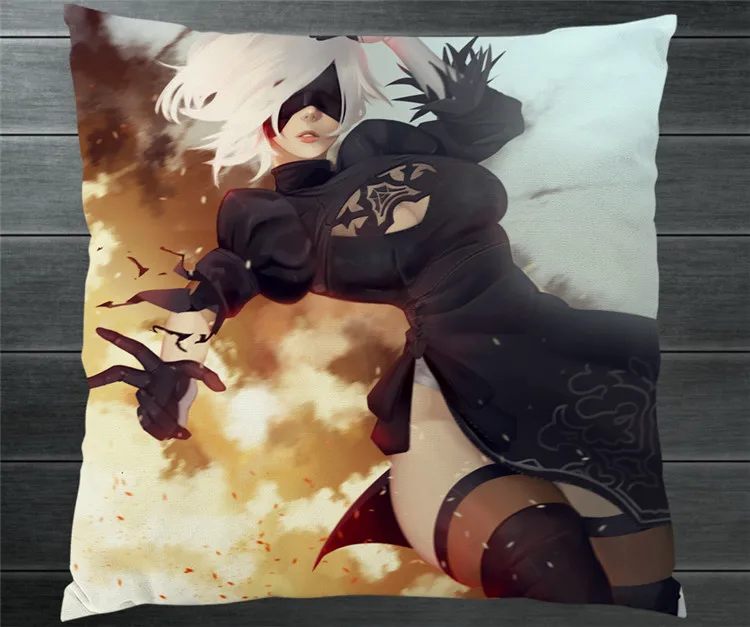 

NieR Automata YoRHa 2B Type B Cartoon Two Side 40x40cm Pillowcase Pillow Case Cover Cushion Cosplay Gift BED/SOFA/CAR Decor P10