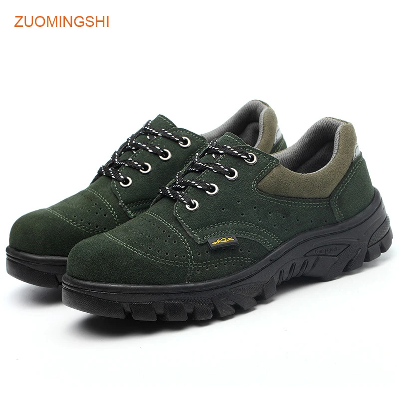 

Leather Safety Shoes Men Light breathable bot security shoes steel toe boots anti-puncture piercing work protection shoes