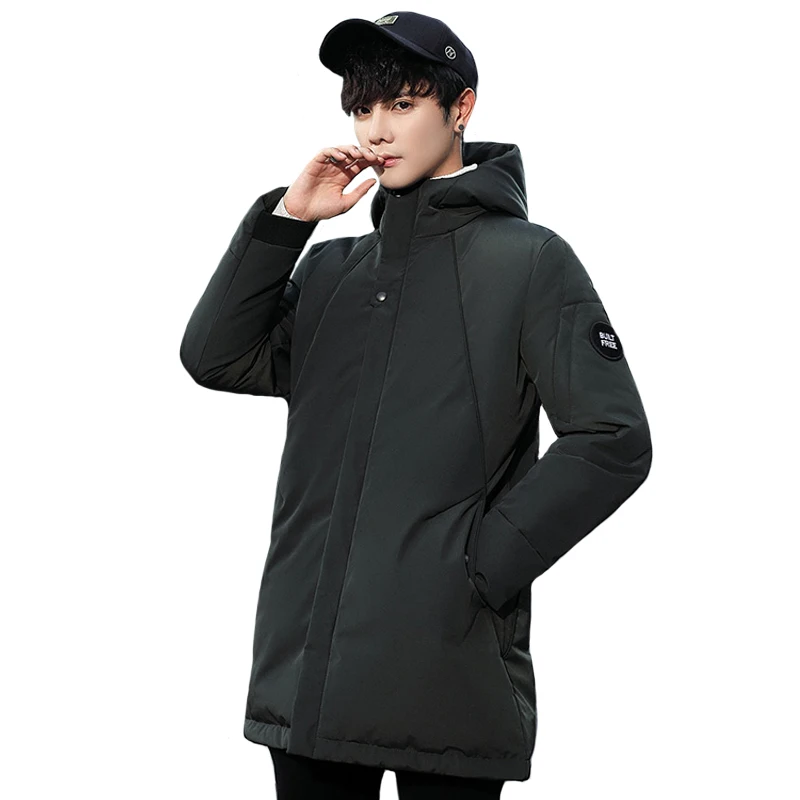 

Fashion Long Parka Winter Down Jacket Men Fashion 2019 Hooded Thick White Duck Down Warm Clothes Male Long Mens Coats Parkas