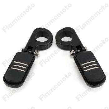 

Motorcycle Foot Pegs 1.5" Engine Guard Bar Highway Streamliner Footpegs Mounts Clamp Black For Harley Honda Universal