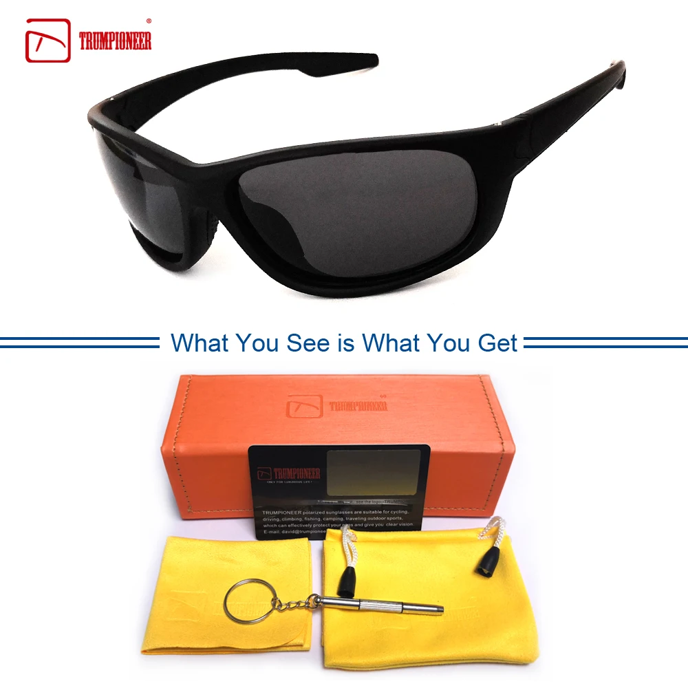 TRUMPIONEER поляризованных Рыбная ловля солнцезащитные очки Для мужчин охота прогулки Солнцезащитные очки для Для мужчин UV400 мужские очки