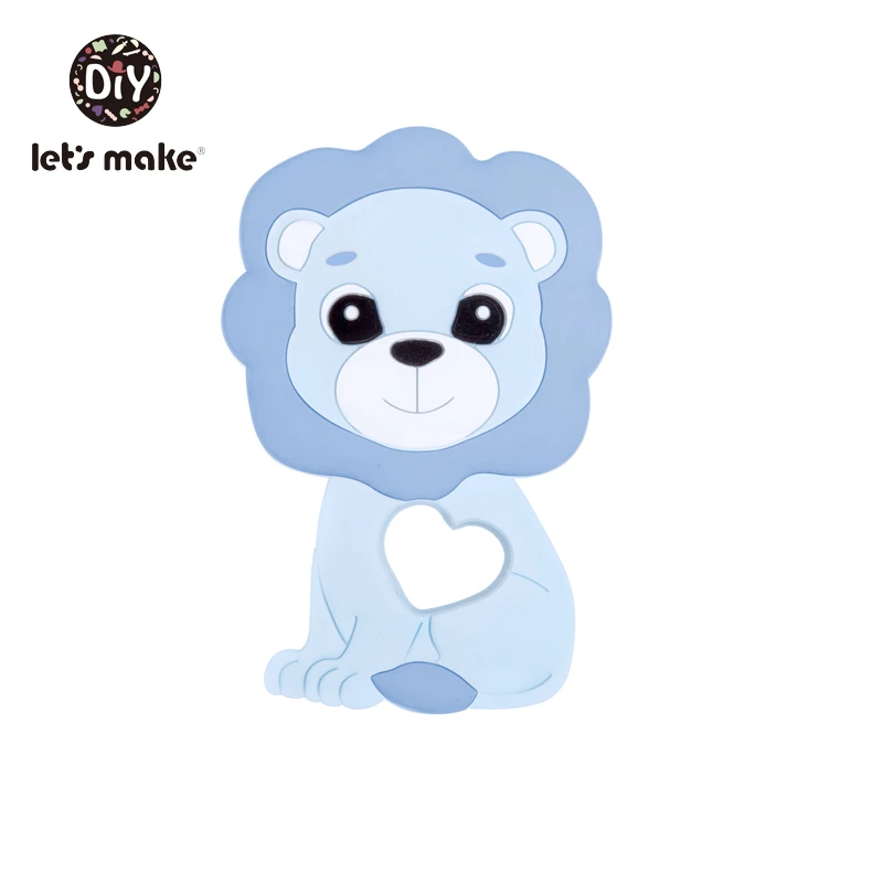 best items for teething baby Let's Make Silicone Teether Lion Shape 1pc Newest Animals Lion Teether For Teeth DIY Teething Pacifier Clips Food Grade Tiny Rod best Baby Teething Items Baby Teething Items