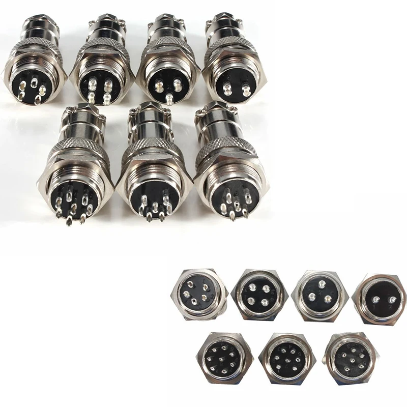 High Quality 2/3/4/5/6/7/8 Pins M16 Screw Type Metal Aviation Plug Socket Connector For Power Tools