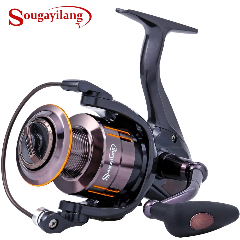 Sougayilang WQ2000-5000Carp الغزل الصيد بكرة 13 + 1BB المعادن بكرة المرقط الصيد لفائف عجلة الغزل بكرة الصيد معالجة Pesce