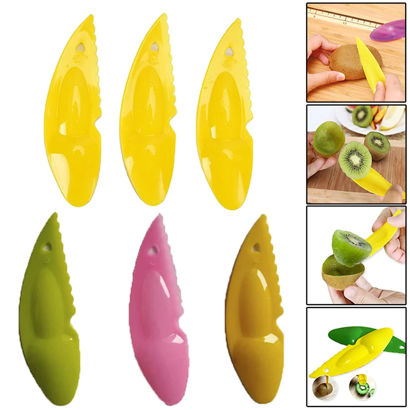 3pcs/set Kiwi Spoon Plastic Dig Scoop Fruit Knife Slicer Peeler Cutter 2 in 1 Kitchen Accessories | Дом и сад
