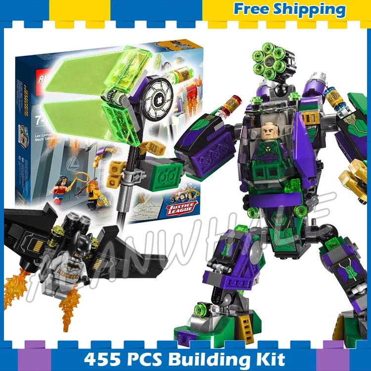 

444pcs Super Heroes Lex Luthor Mech Takedown Escape Pod Bat-glider 07092 Model Building Blocks Gifts sets Compatible With Lego